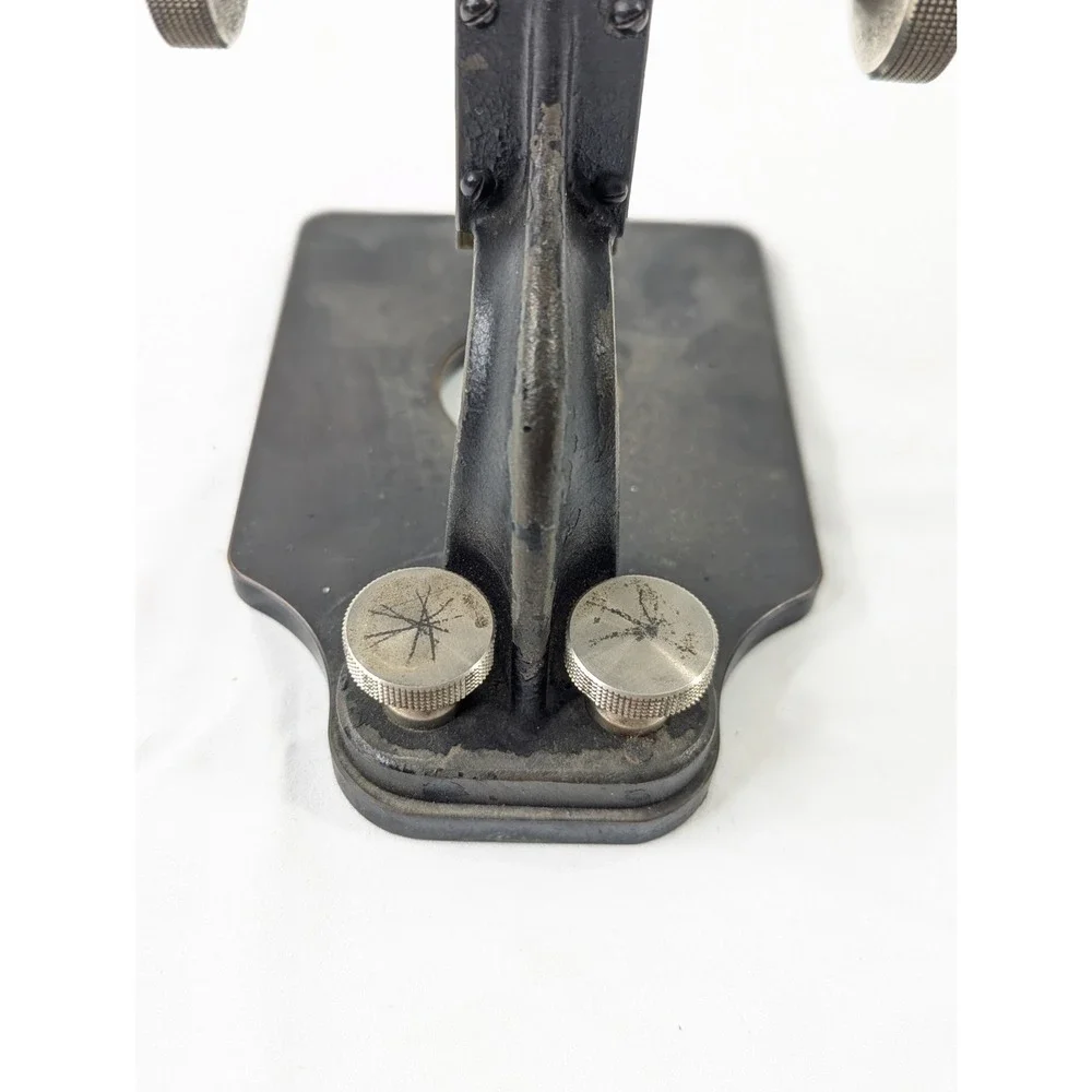 antique Carl‎ Zeiss Jena Iron Heavy Mechanical binocular lab microscope